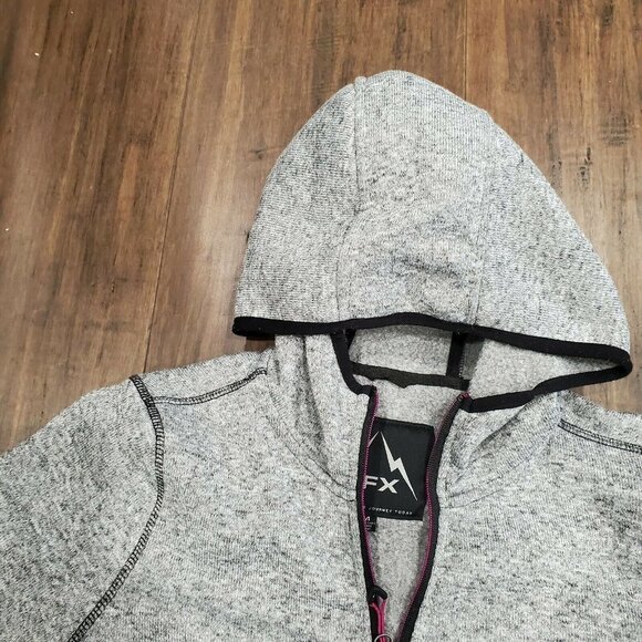 HFX High Performance Full Zip Hoodie in Heather Gray-Women Size M Heavy Duty - Picture 4 of 9